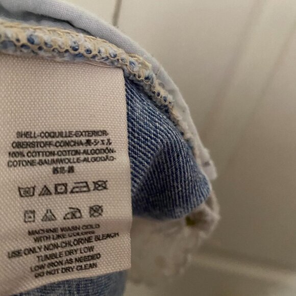 Free People Women's Ombre Distressed Raw Hem Peek A Boo Pocket Jean Shorts Sz 26 - Picture 9 of 11